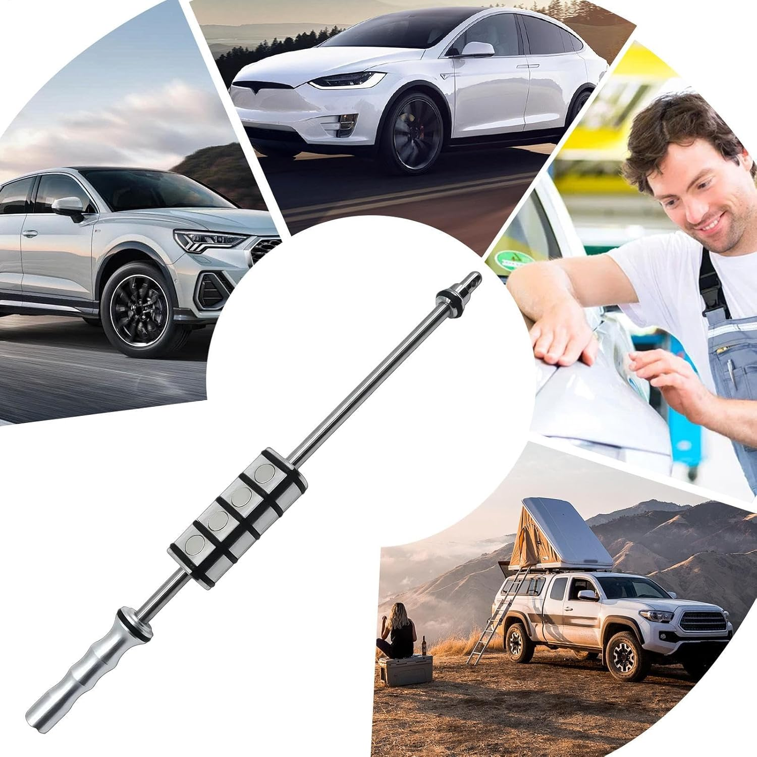 Car Dent Remover - 17.3-Inch Vehicle Body Repair Tool, Automotive Dent Puller | Heavy-Duty Dent Removal, Break-Resistant Puller for Car and Refrigerator, Efficient Dent Fixing Equipment for Easy Repai