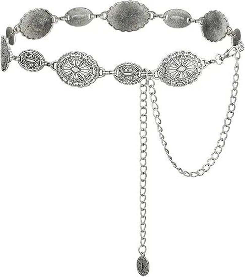 Silver Belt Chain Belt Waist Chain for Women, Body Belt, Western Belt, Compatible with Women &ndash; Leralsta