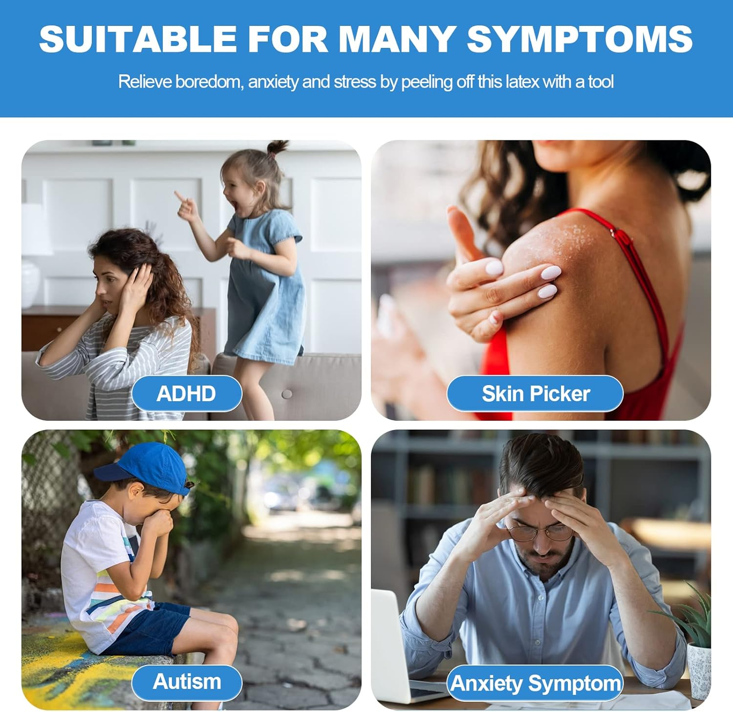 Pick and Peel Stone Kit, Skin Picking Fidget Toys, Picky Pad Stone, 2Pcs Pick Stone Kit for Anxiety Relief, Adult Fidget Toys, Picking Rock, Great Gift for Adults, Mother'S Day White Elephant Gift image number 4