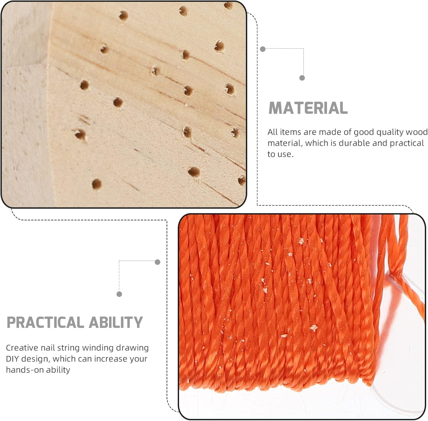 MAGICLULU Nail String Drawing Kit Craft Natural Jute Twine String Handmade Supply image number 5