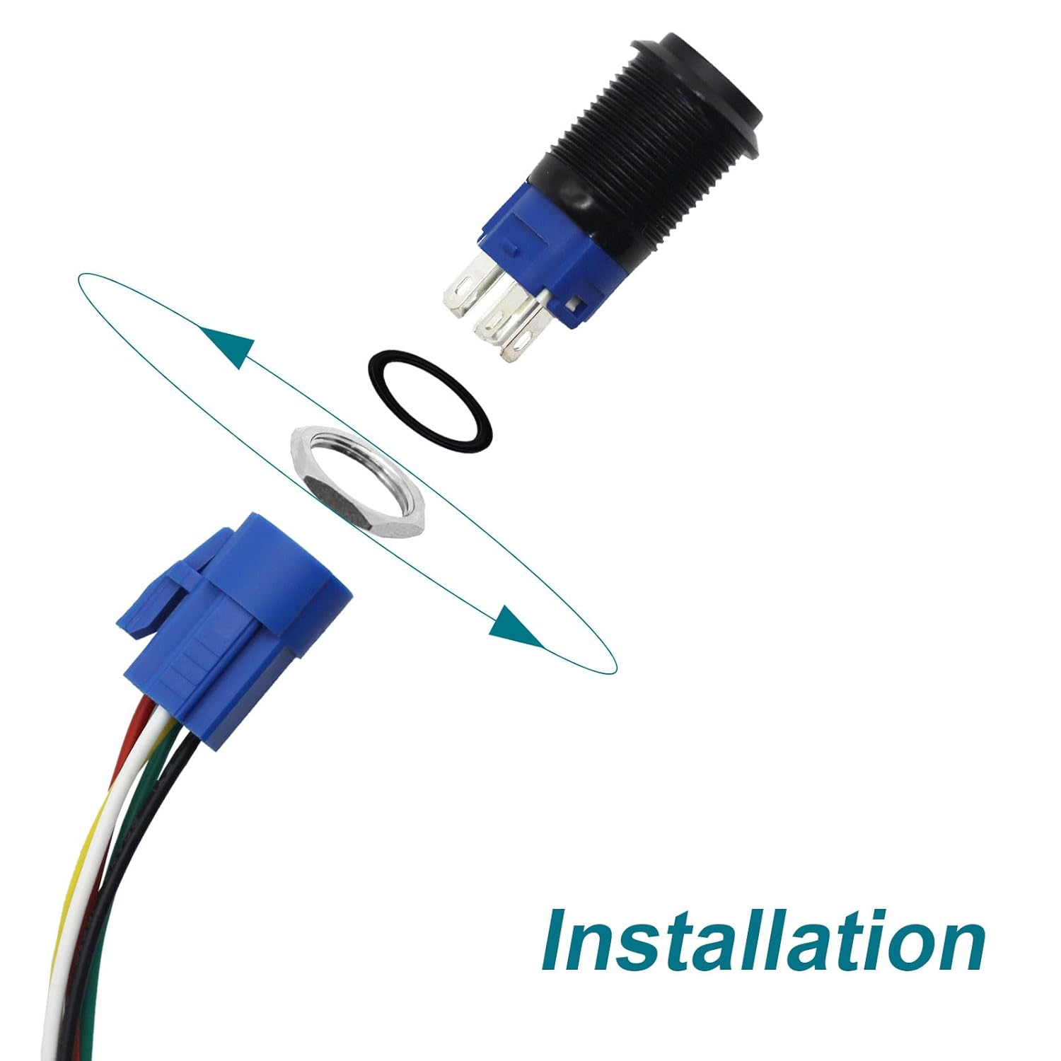 Horn Button, Momentary Button Switch, Car Modification Horn Switch, Push Button Switch, Rear Plug Harness image number 4