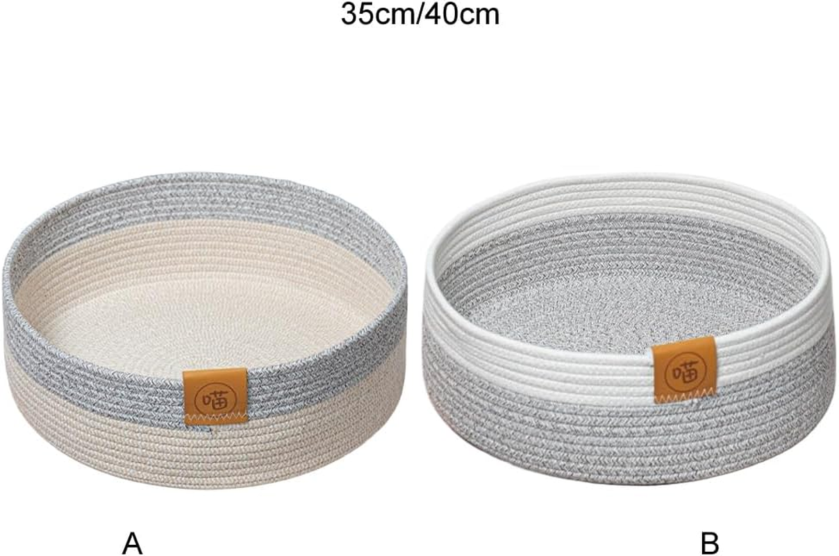 Cat Basket Bed Wicker Scratching Comfortable Woven Kitten Nesting Pad Woven Cat Bed Basket Woven Kitten Basket Cat, B, 40Cm image number 6