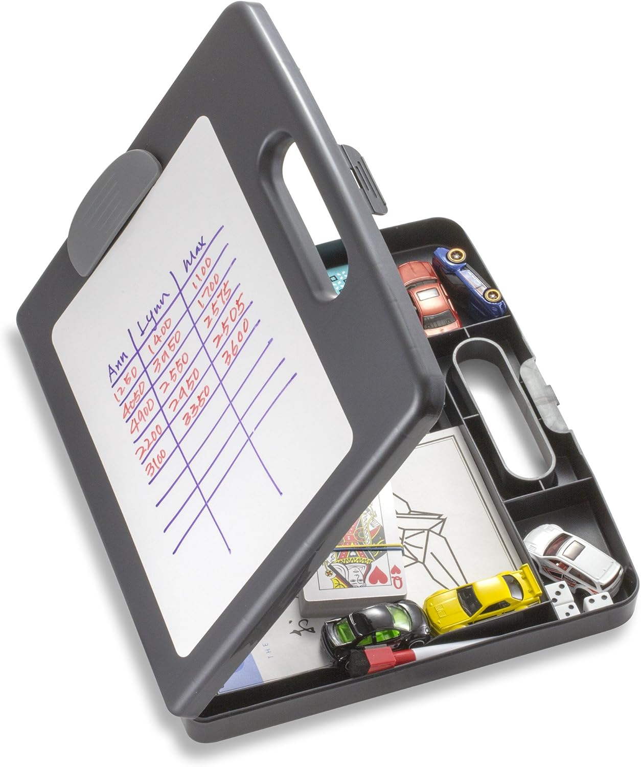 Officemate Clipboard Box for Activities with Dry Erase Board, Letter/A4 Size, Charcoal (83383)