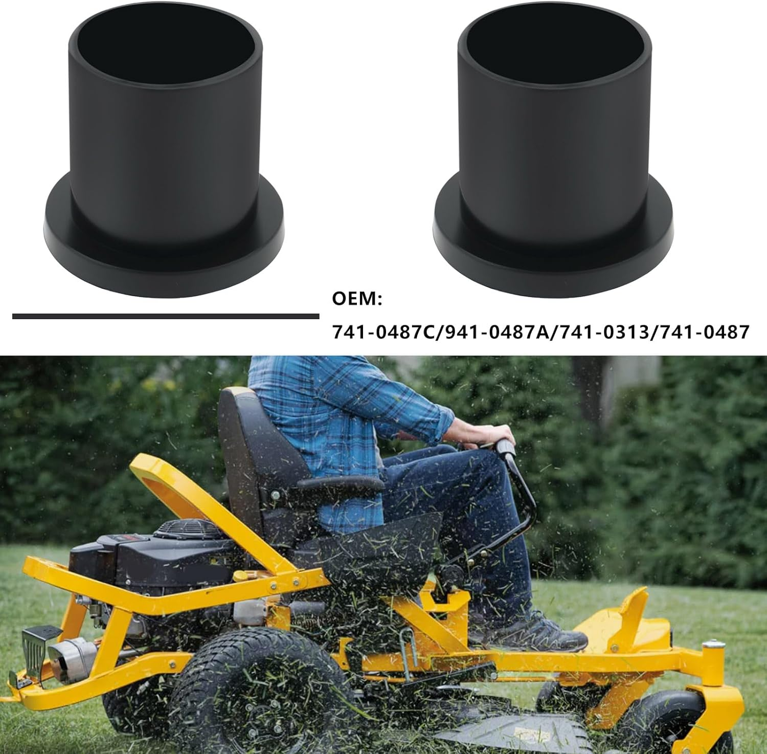 OTOTEC 8Pcs Flange Bushing Replacement Part 741-0487C 941-0487A 741-0313 741-0487 Compatible with Cub Cadet Compatible with MTD image number 1