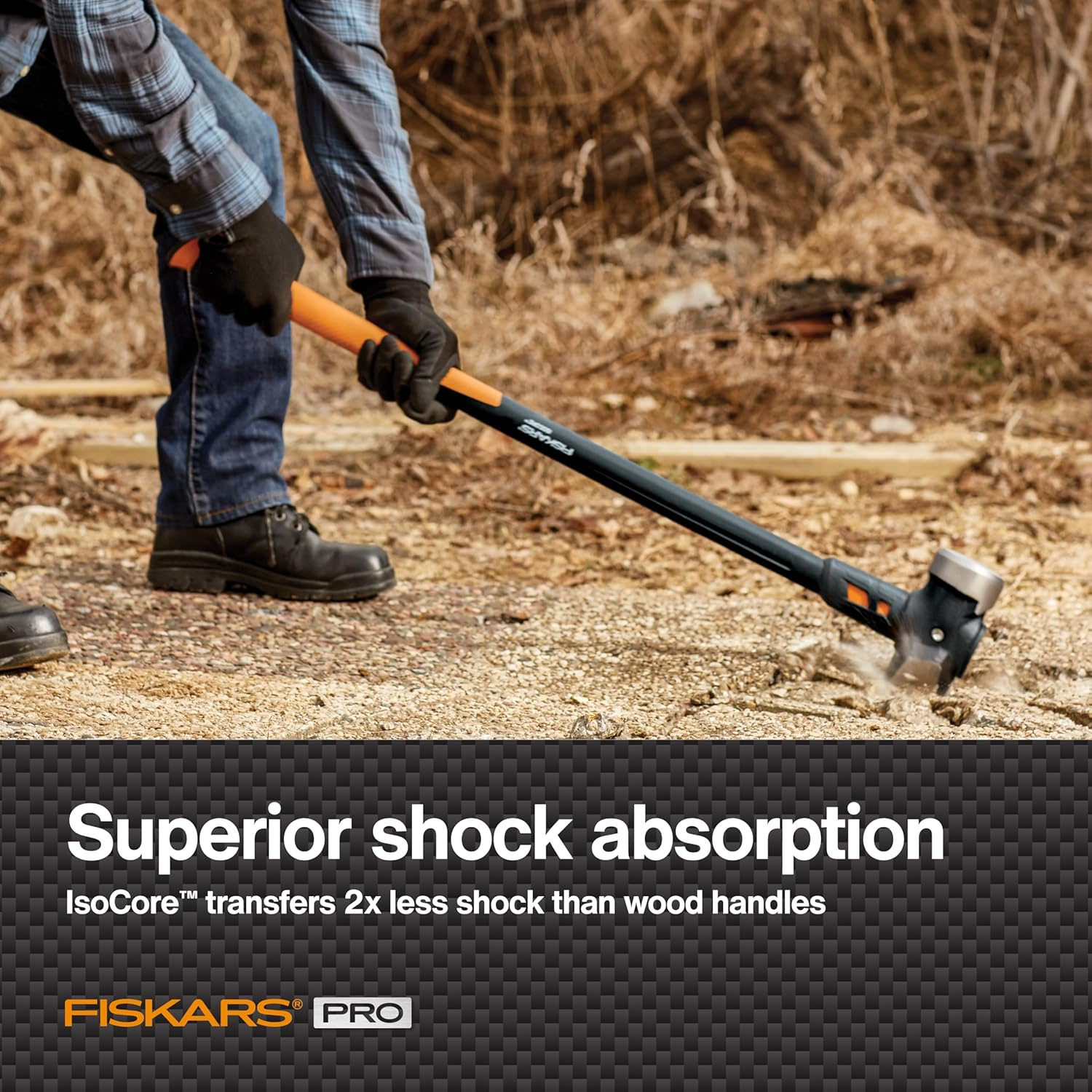 Fiskars PRO 750620-1001 Isocore 10 Lb Sledge Hammer, 36 Inch,Orange/Black image number 2