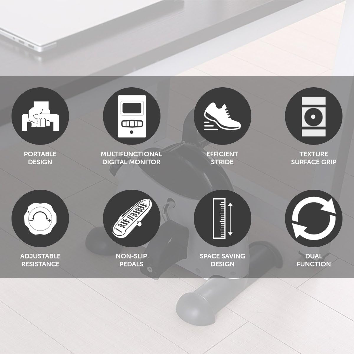 Powertrain Portable Mini Trainer Exercise Machine Home Gym Pedal Bike Cycle Legs and Arm image number 4