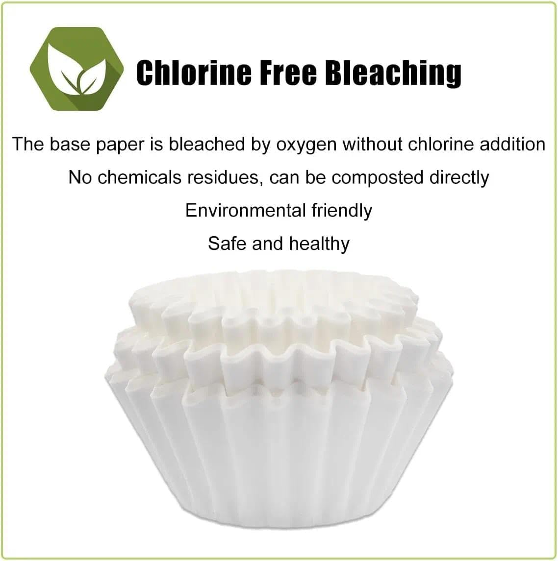 Coffee Filters 8-12 Cup, 7.875 Inch X 3.25 Inch, 100 Count Basket Coffee Filters, White Disposable 8 to 12 Cup Coffee Filter Paper image number 1