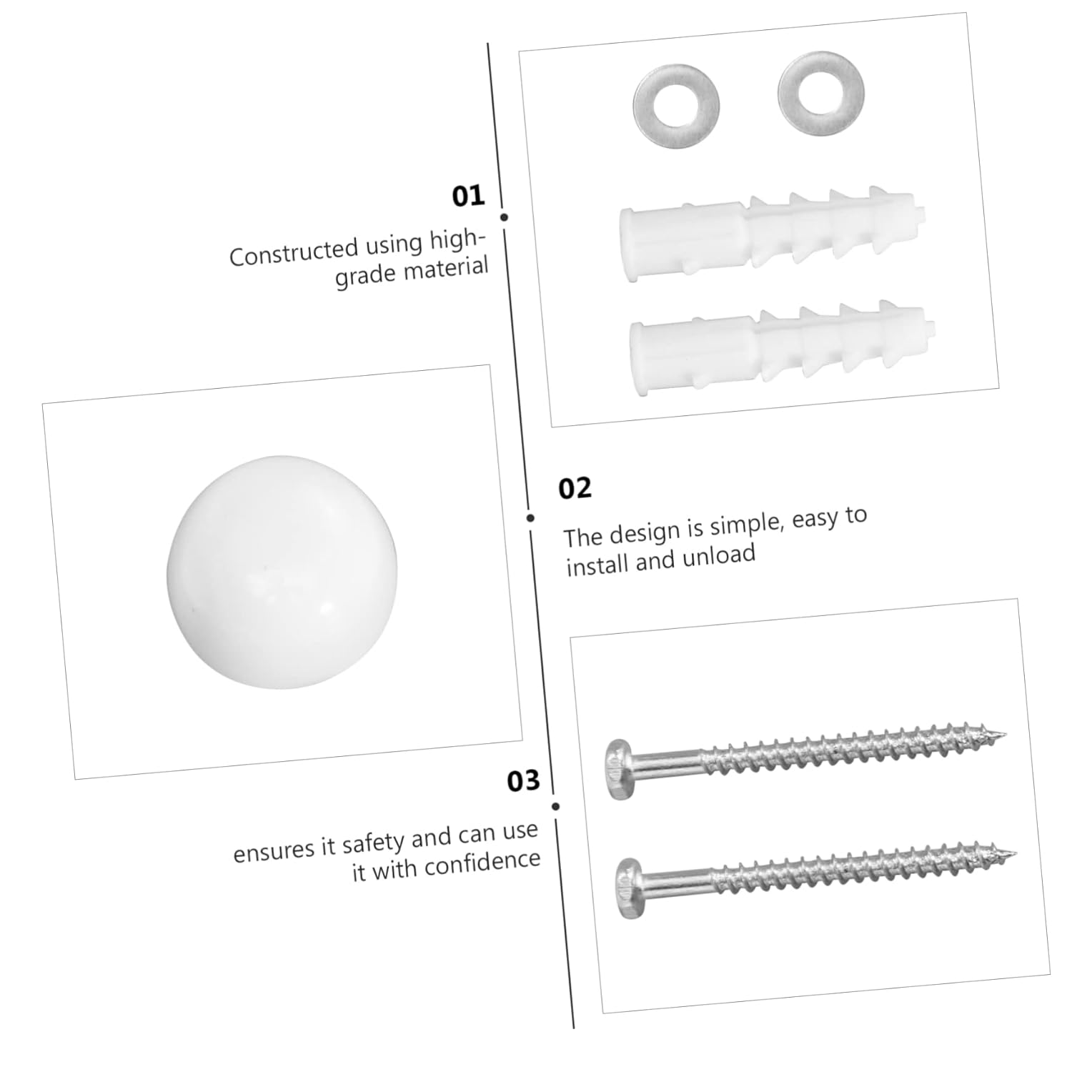 Tofficu 2Sets Toilet Screw Decorative Covers Fixed Toilet Accessories Bathroom Bolts Cover Easy Install image number 5