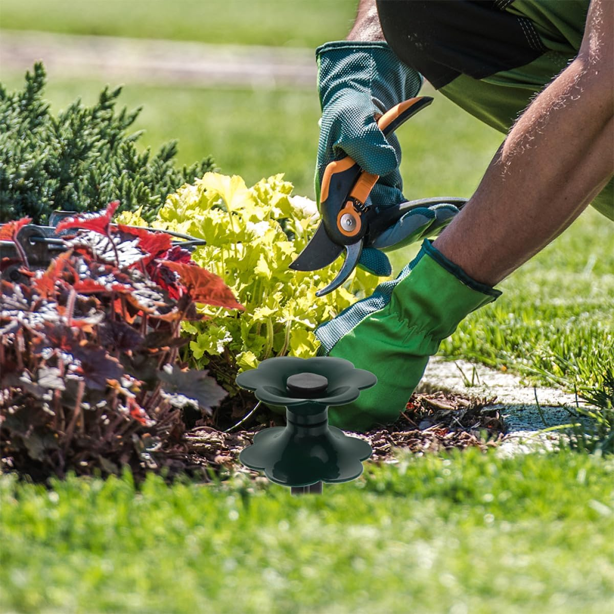 POPETPOP 6Pcs Garden Hose Guide Stakes with Spike Stand, Heavy Duty Water Pipe Holder for Lawn and Flower Bed, Versatile Hose for Outdoor Gardening image number 2