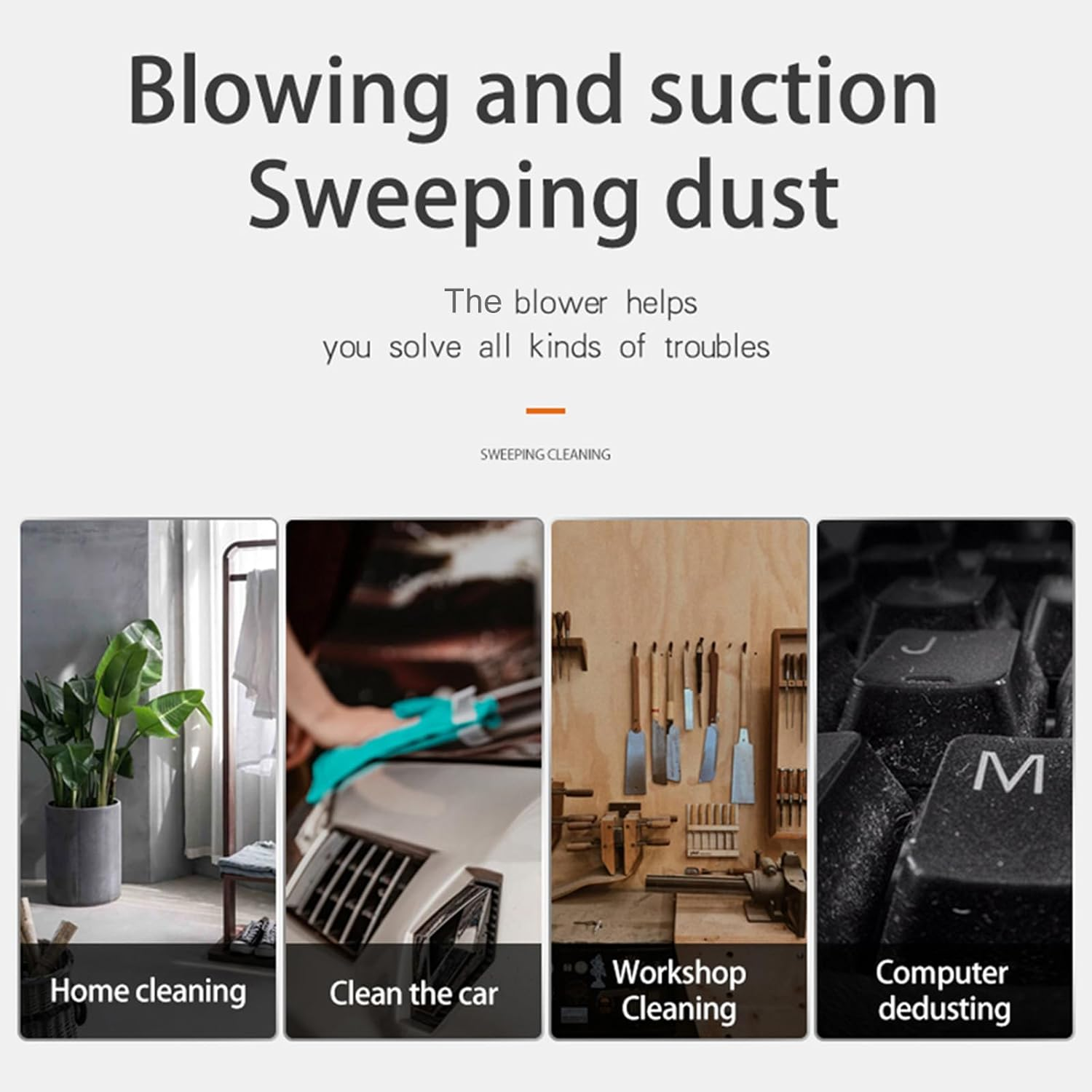 Mingzhe 21V Lightweight Battery Powered Leaf Blowers for Patio, Yard, Sidewalk,Small Leaf Blower，2-In-1 Blower & Vacuum Cleaner Wi Infinite Speed Control Switch image number 6