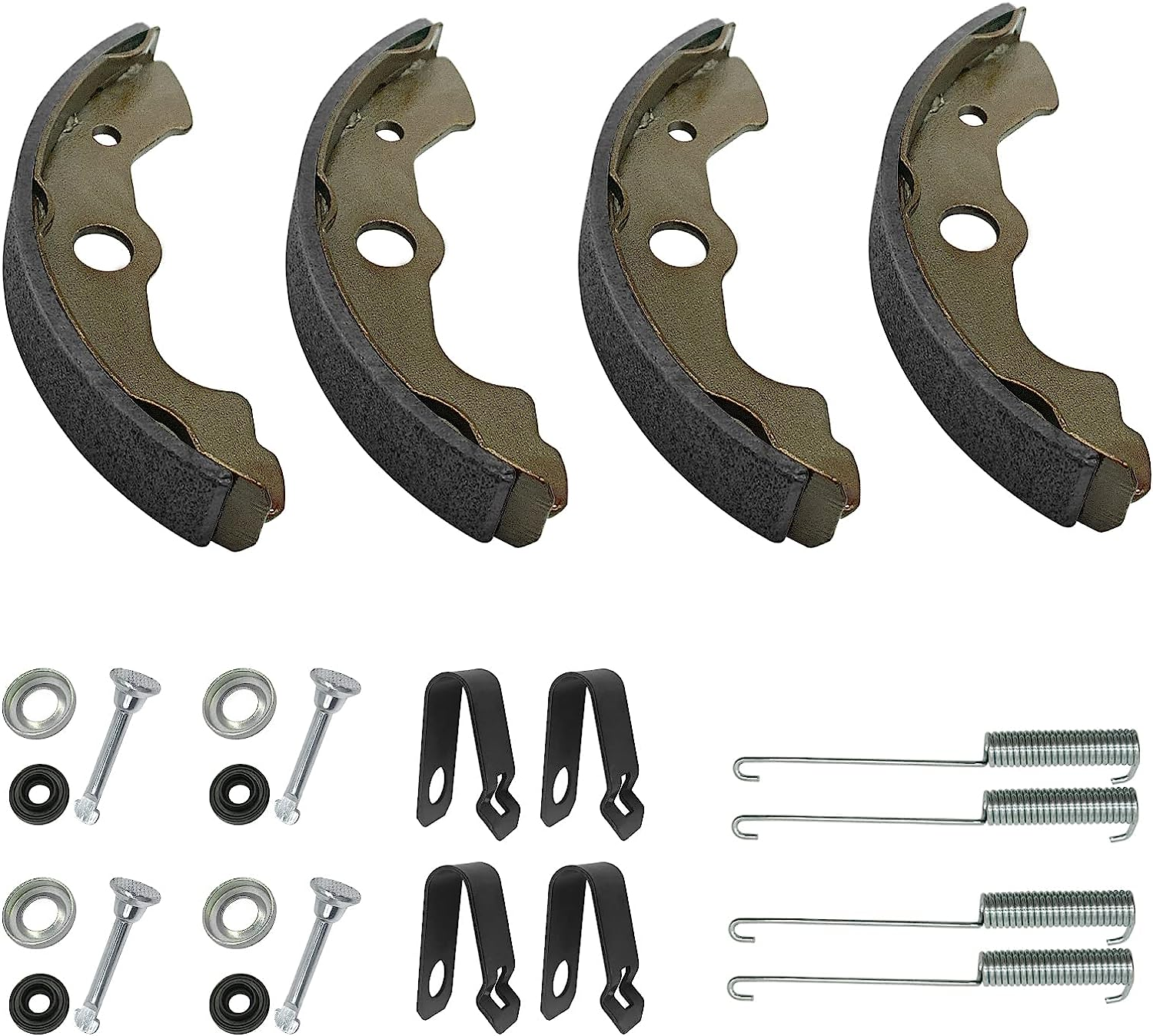 JAVIK Front Brake Shoes Springs Pins Kit for Honda TRX300FW 4X4, TRX350, TRX400, TRX450, TRX500, TRX650 Atvs (1988-2005) - Organic (Non-Asbestos) Material - 24 Items image number 2