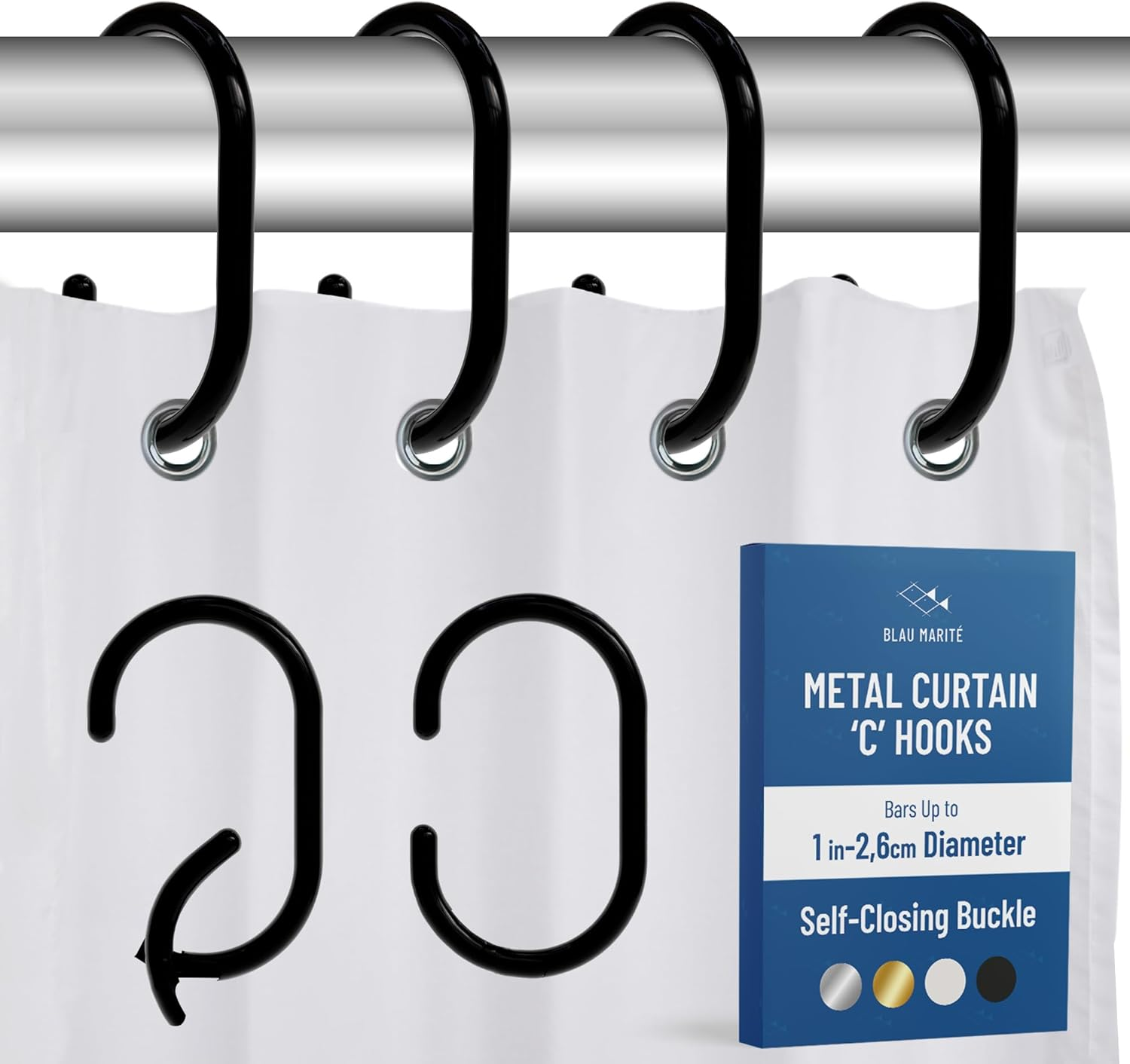 Blau Marit&eacute; 6 Purse Hanger for Closet. Tote Hanger. S-Shaped Hooks S Hooks Twist Design. anti Drop S-Shaped Hook for Hanging Handbags with Safety Buckle to Prevent Falls. Heavy Duty. (Black, Twisted)