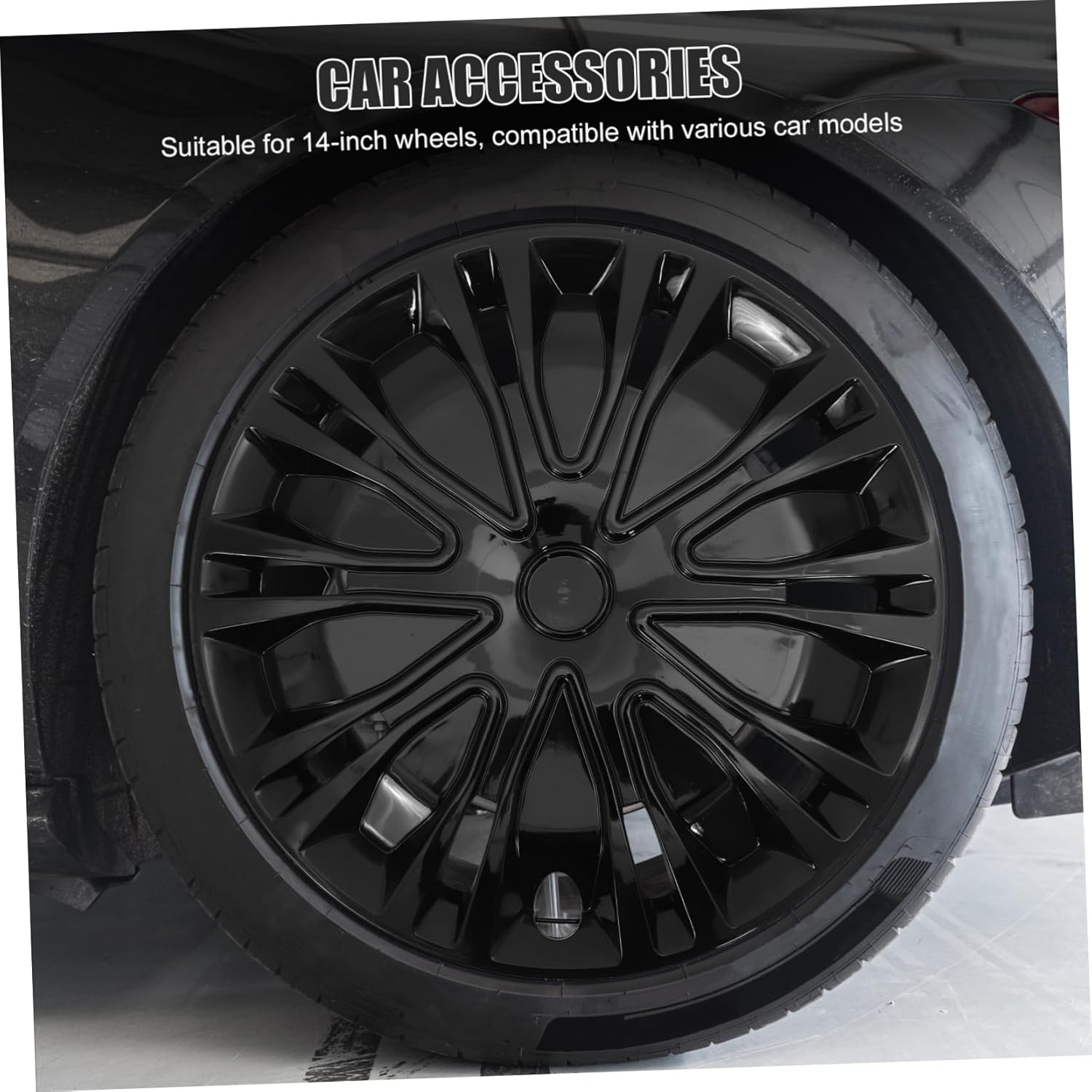 DINHEAROM Automotive Wheel Hub Caps 14 Inch Universal Decorative Hubcaps for Cars Sturdy Rim Protection Easy Installation Sleek Modern Design Fits Most Vehicles image number 6