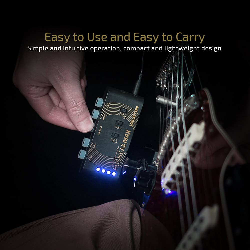 Valeton Rushead Max USB Chargable Portable Pocket Guitar Bass Headphone Amp Carry-On Bedroom Plug-In Multi-Effects image number 6