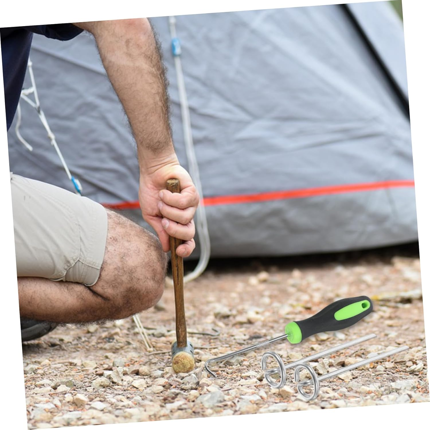 BESPORTBLE Ground Nail Hook Combination Garden Staples Thickened Top Landscape Pins for Plant Protection Anchors and Turf Installation Tools image number 3