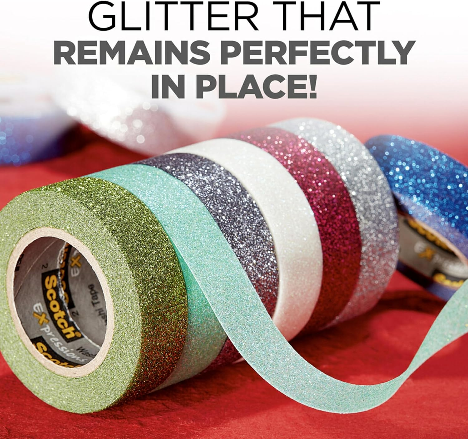 Scotch Expressions Glitter Washi Tape, Great for Bullet Journaling and DIY D&eacute;cor, 10-Pack image number 1
