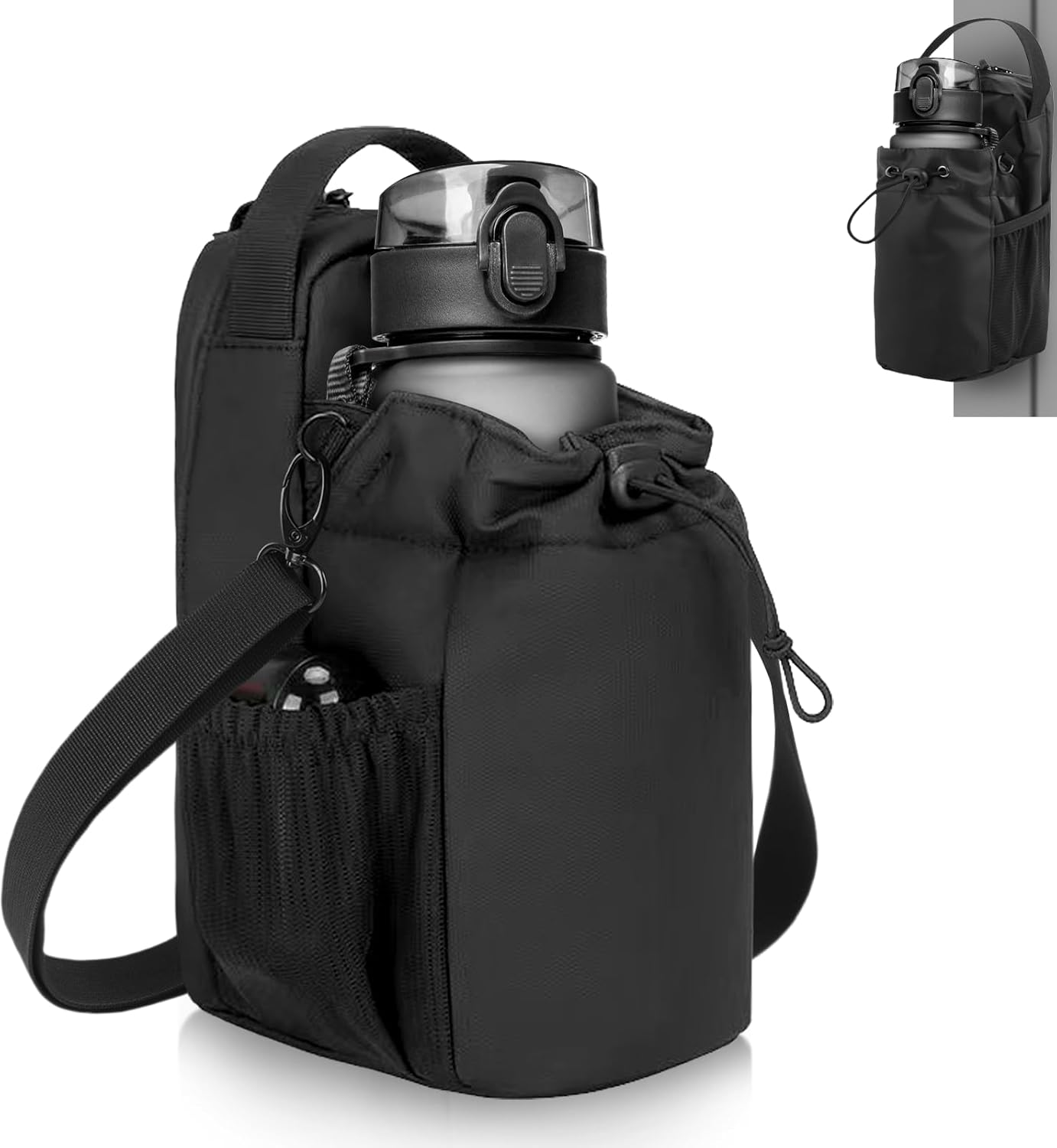 Magnetic Gym Bag, 3X Stronger Magnetic Water Bottle Holder with Strap, Water-Resistant Sports Bag with Anti-Theft Zipper for Travel, Workout, Biking, Gym Gift