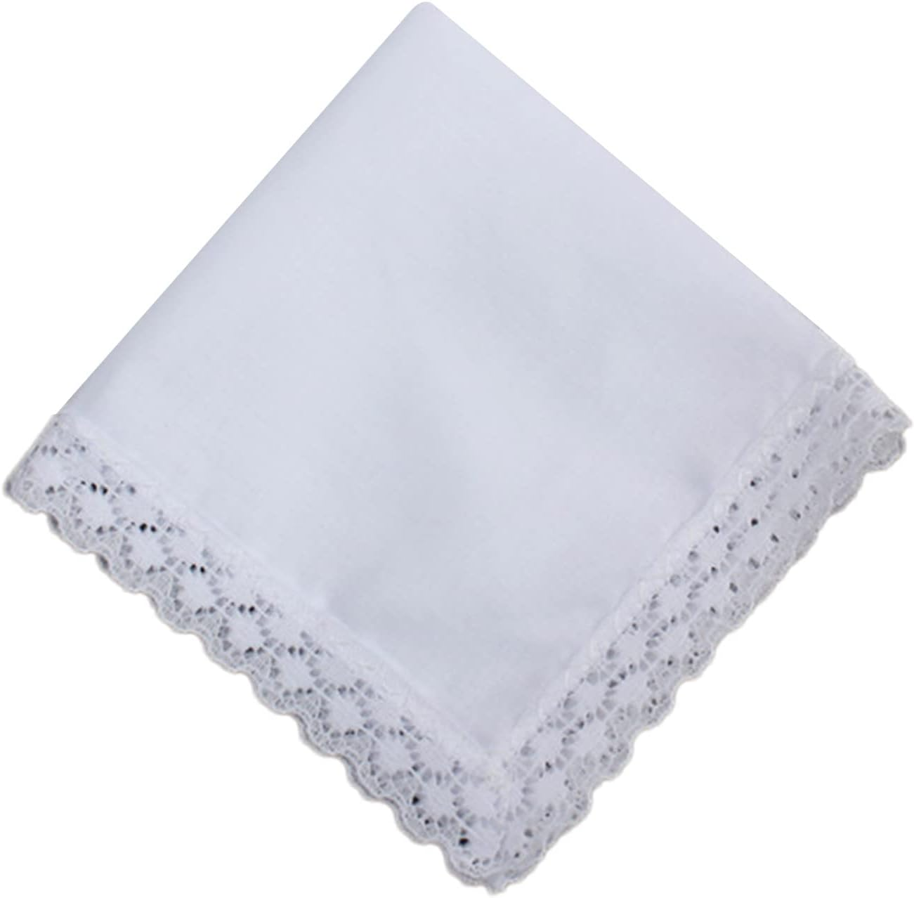 YIGZYCN Lightweight White Handkerchief Cotton Lace Trim Handkerchief Washable Chest Towel Pocket Handkerchief for Adult Wedding Party image number 3