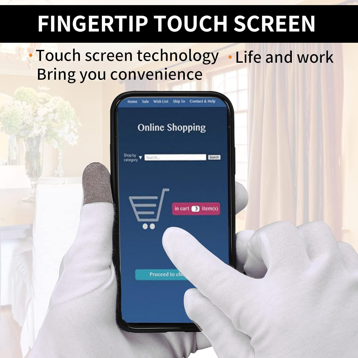 Sibba 3 Pairs Touch Screen Moisturizing Gloves White Cotton Moisturizing Gloves Overnight Bedtime Heal Eczema Sleeping Lotion Hand Spa Treatment Gloves Repair Rough Cracked Dry Chapped Hands Skin image number 4