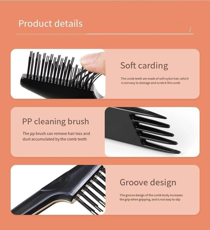 Hair Brush Cleaner Tool, Comb Cleaning Tool for Removing Hair and Debris, Multipurpose Hair Brush Rake for All Hair Types, Efficiently Cleans Hairbrushes and Combs, Home and Salon Use (Pink)