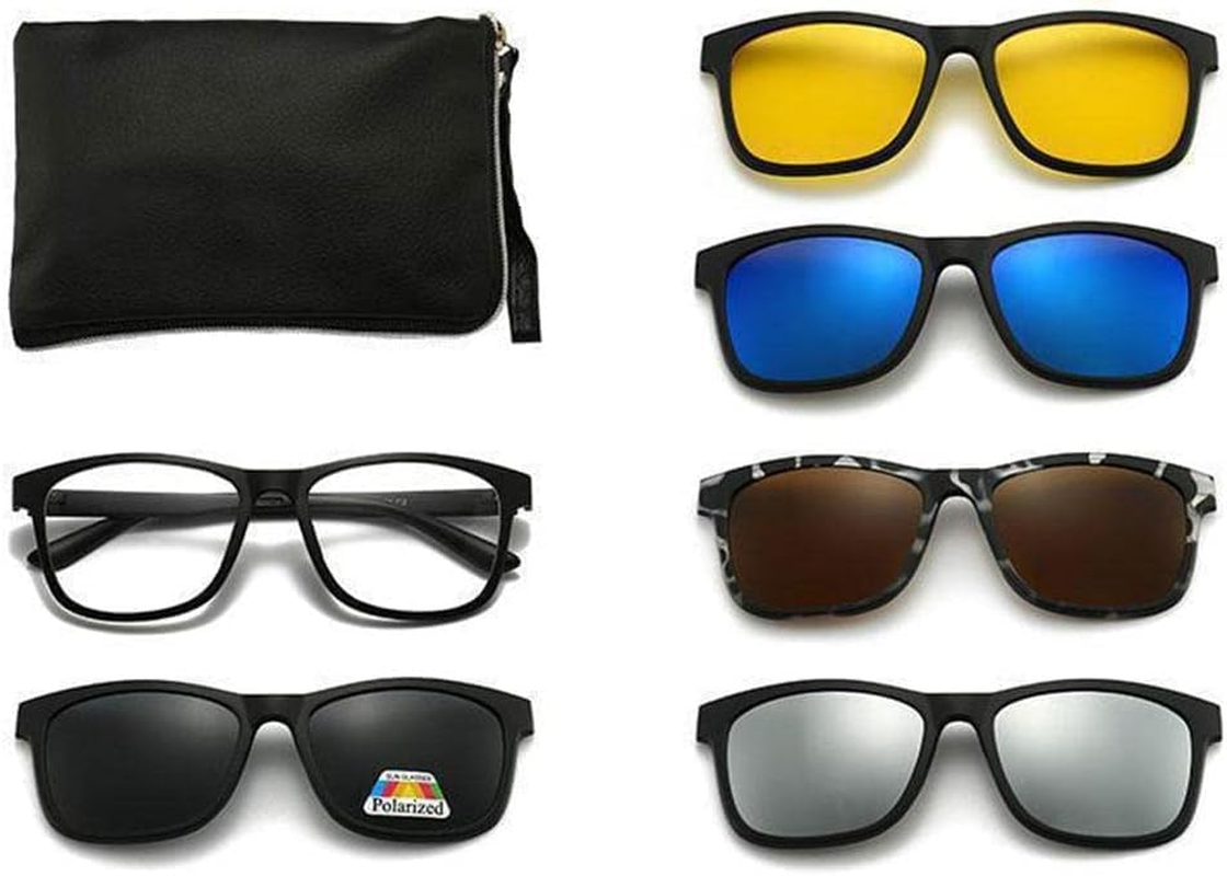 5PCS Magnetic Polarized Clip on Sunglasses Women Men Plastic Frame for Night UV400 Sunglasses Drop Shipping Driving