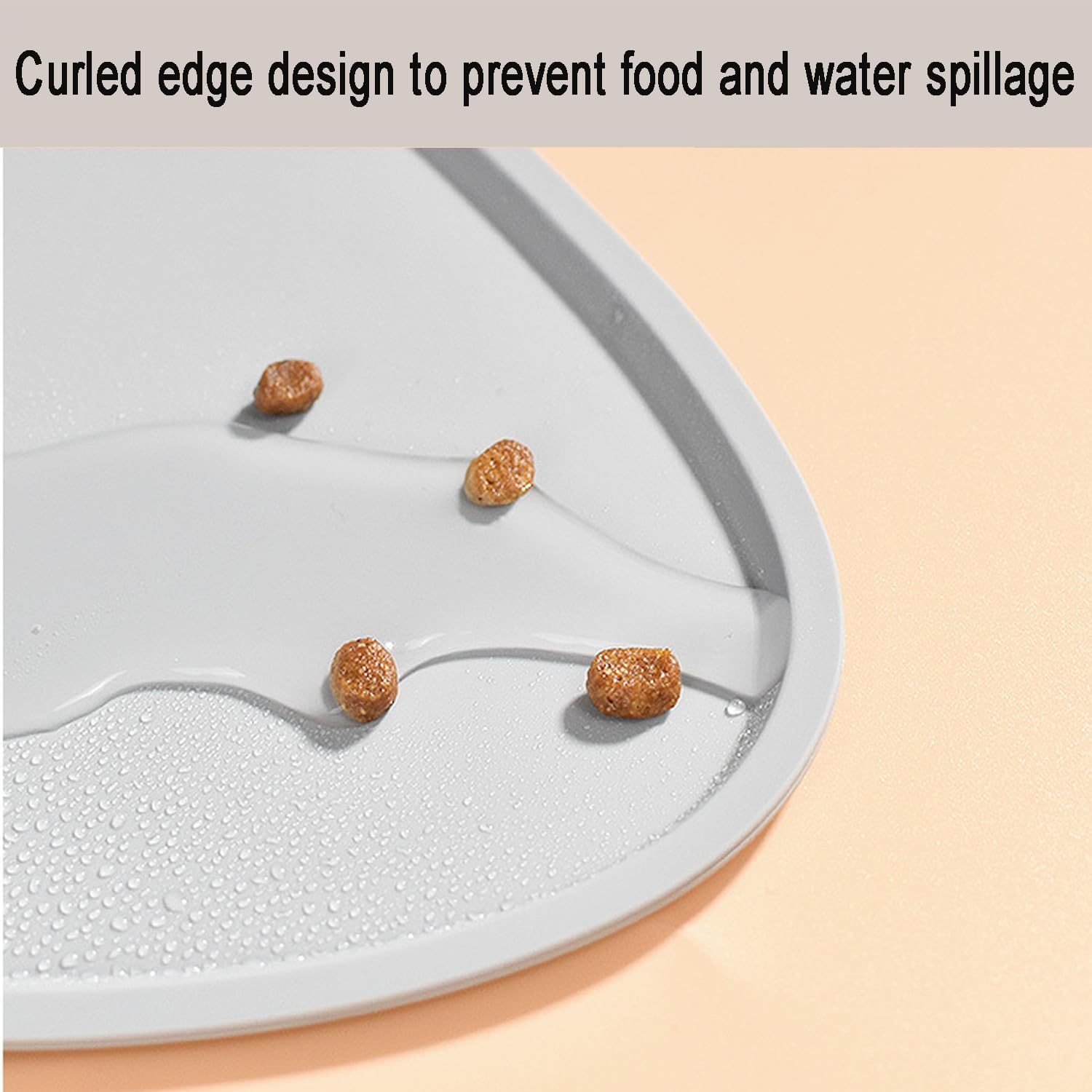 Lxcshljx 2Pcs Pet Feeding Mat, Silicone Cat Food Mat, 24*44 Cm Floor Non-Slip Dog Food Mat, Waterproof Pet Water Bowl Tray Cushion with Raised Edge, Pet Placemat to Prevent Food Spills, Water Runoff image number 6