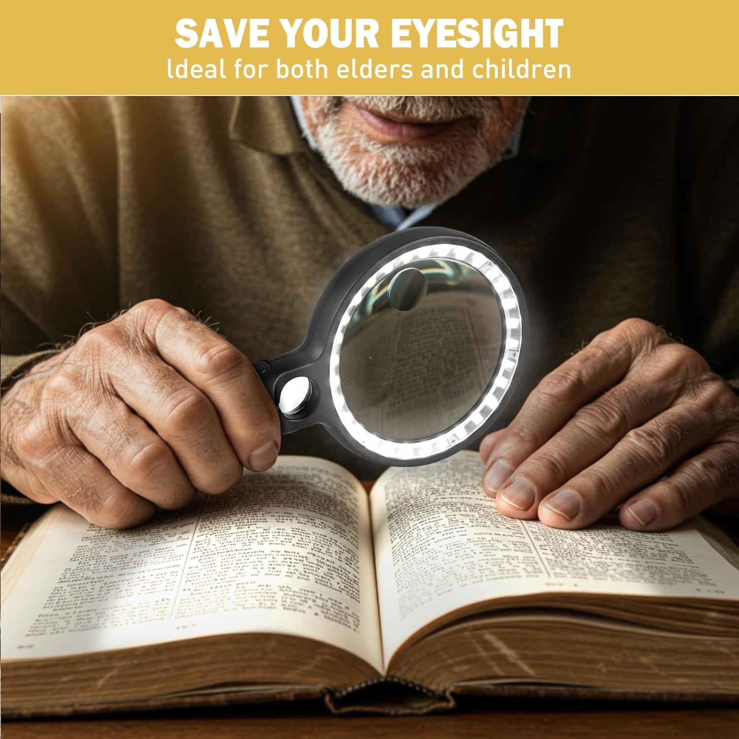 Magnifying Glass with 30 LED Lights, 10X 20X 45X Lighted Magnifying Glass Handheld with 1UV Light, Illuminated Lighted Magnifier for Seniors Reading Watch Repair Soldering Close Work image number 2