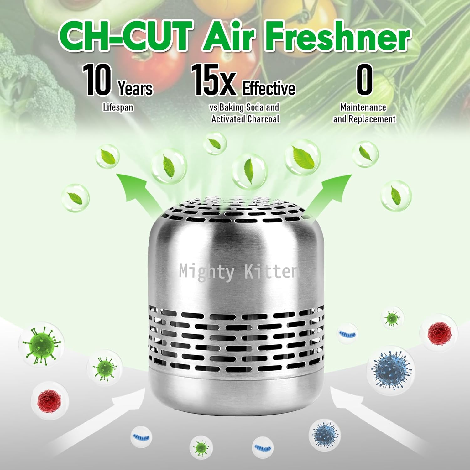 Fridge Deodoriser Last 10 Years, Refrigerator Odor Eliminator, Smell Absorber, Natural Air Fresheners for New Home - Silver image number 3