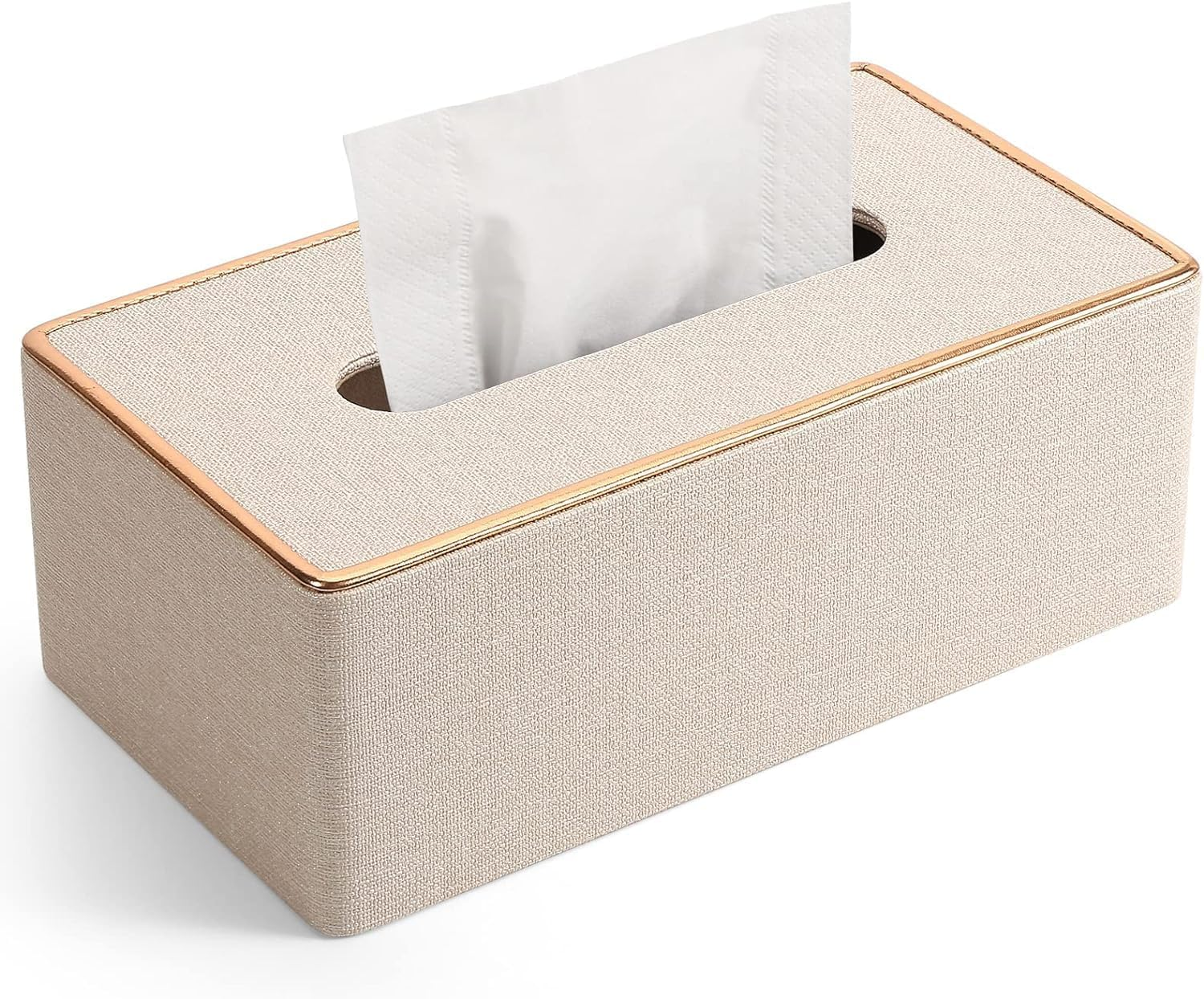 Tissue Box Cover, PU Leather Tissue Box Holder Rectangular Kleenex Box Covers for Home/Office/Car Decoration 9.84"X5.23"X3.77" (Grey)