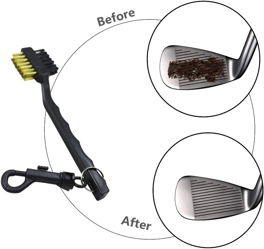 Golf Club Brush,Golf Club Groove Cleaning Brush,Portable Multiple-Use Golf Club Ball Tool,Pocket Golf Sized,Putter Wedge Shoes Cleaning Brush for Irons Balls Shoes Spike