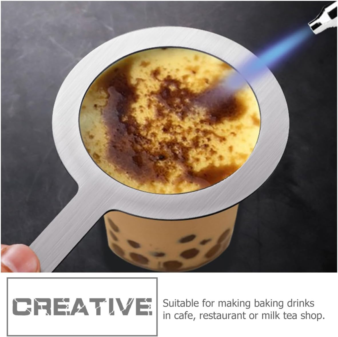 DOITOOL 4Pcs Stainless Steel Milk Tea Baking Cup Rings 98Mm Diameter with Handle, Anti-Scald Protective Rim Gaskets for Coffee and Dessert Cups, Multipurpose Baking Accessories for Home