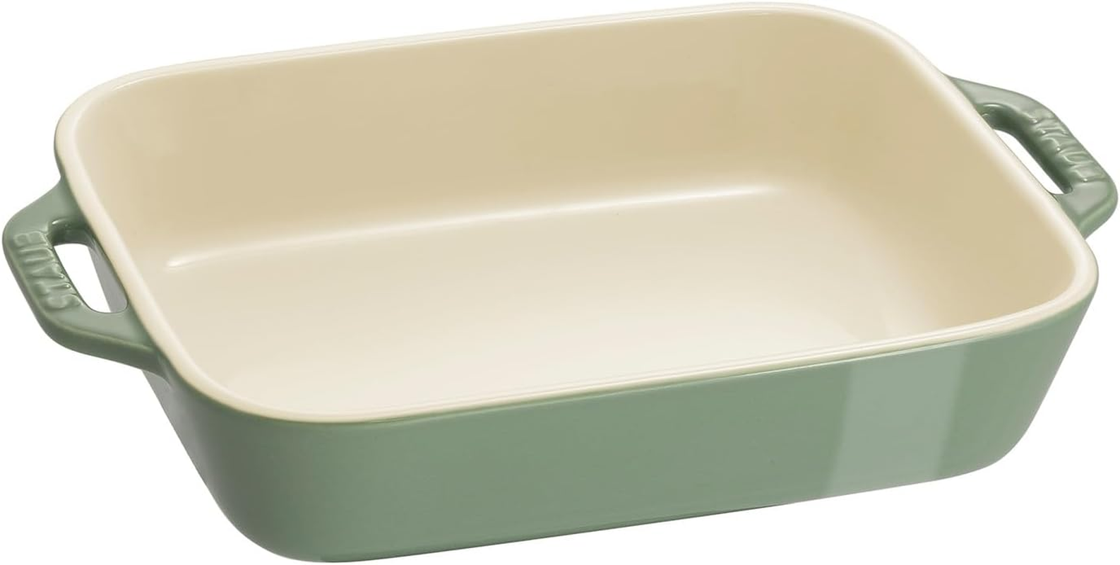 Staub Z1028-178 Rectangular Dish 7.9 Inches (20 Cm) Eucalyptus Ceramic Au Gratin Dish, Oven Safe and Microwave Safe