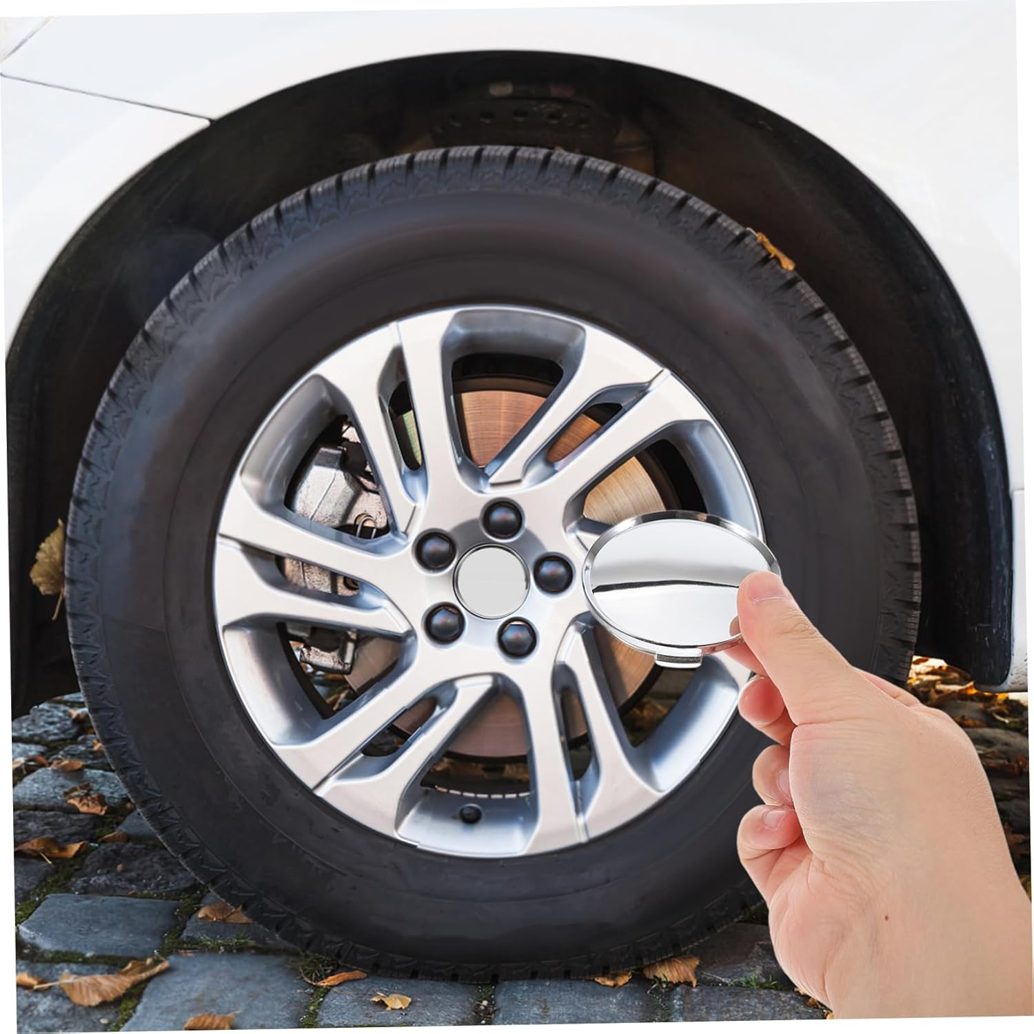 Healifty 2Pcs 63Mm Silver Universal Car Wheel Center Hub Caps Replacement Rim Covers for Automotive Tire Hubcap Accessories image number 1