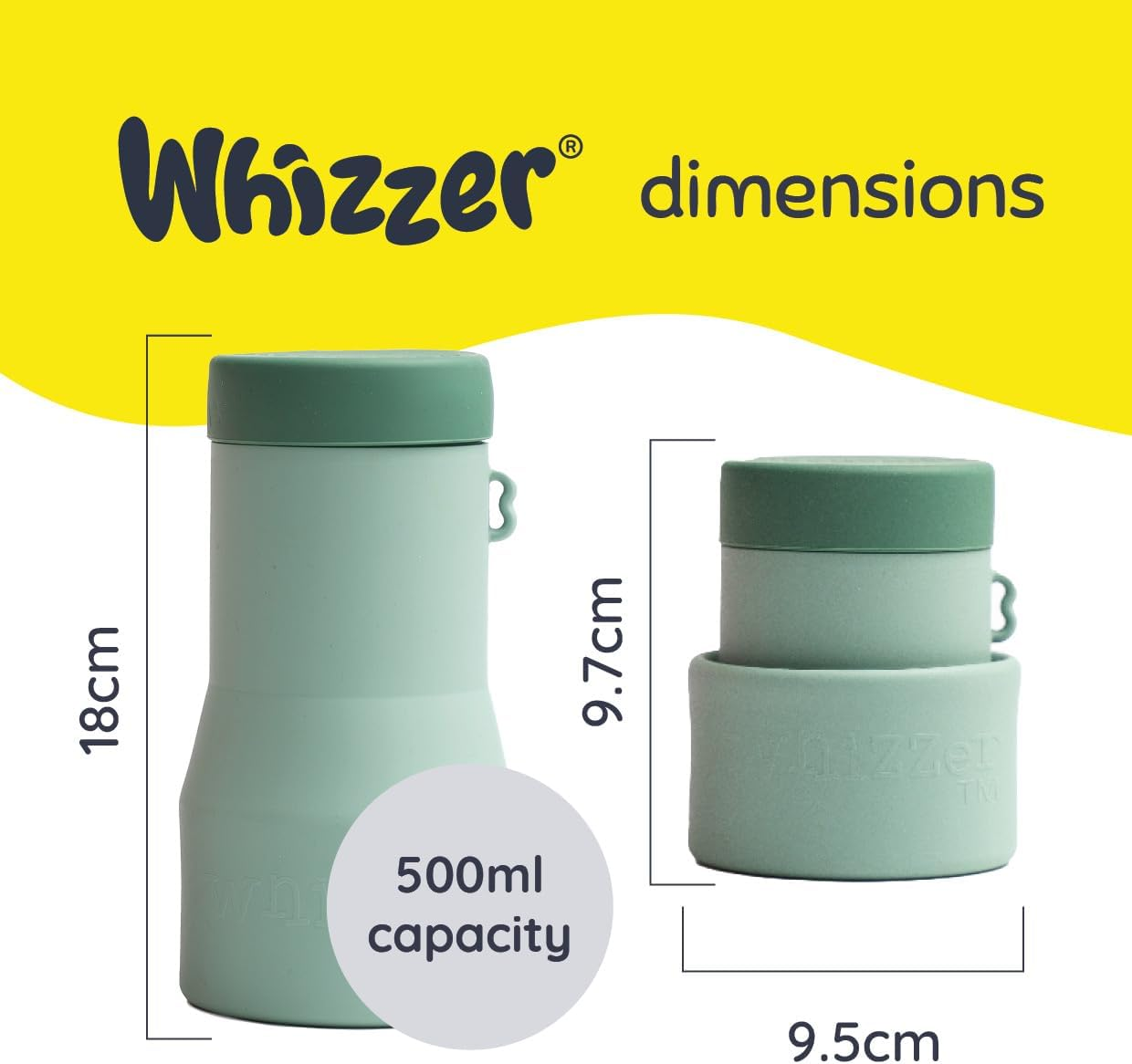 Whizzer&trade; - Discreet Portable Toilet for Adults - Seen on Dragons Den - Travel Essentials for Festivals, Camping, Caravans & Travel - Silicone Pee Bottle for Men & Women - Portable & Leakproof - 500Ml - Adult Pink Whizzer image number 3