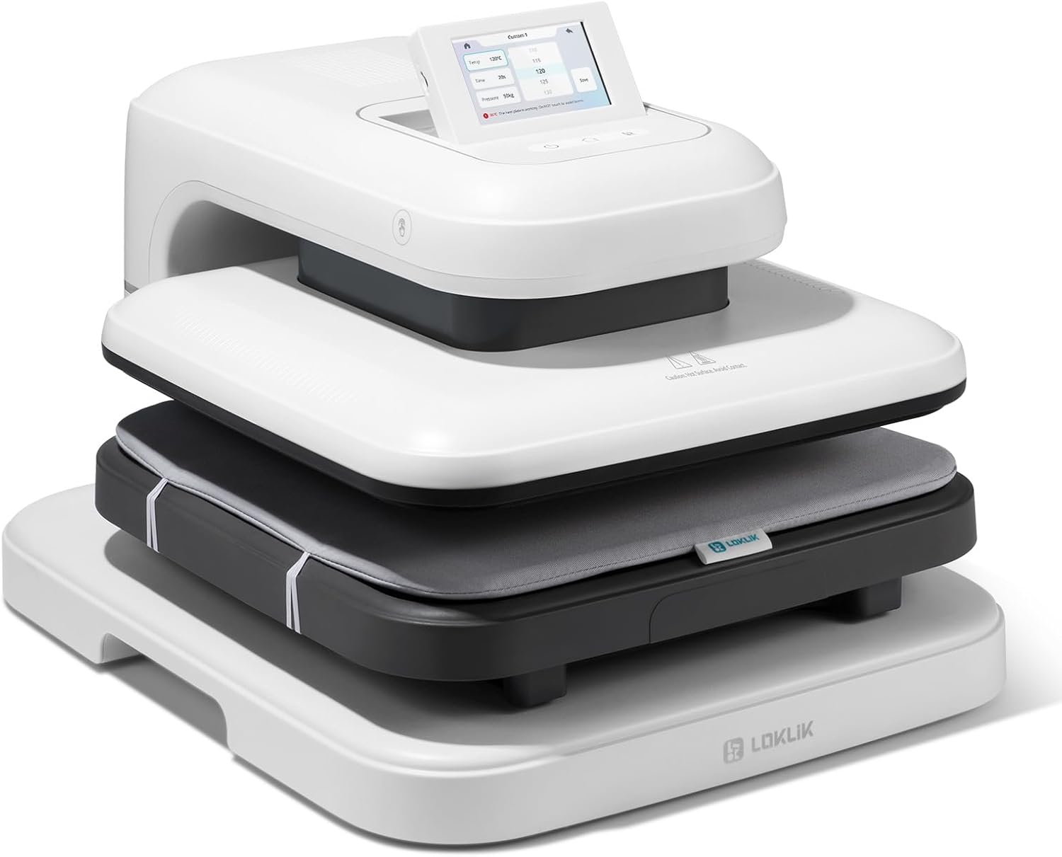 Loklik Auto Heat Press 2 - Heat Press Machine for T Shirts with Adjustable Pressure & Higher Heating Height, Heat up Fast & Evenly Heat Press 15X15 for Sublimation, Puff HTV, Heat Transfer Projects