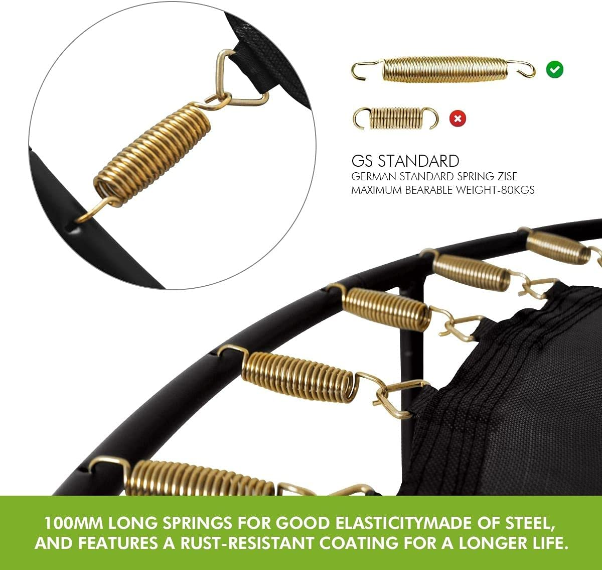 Genki 60" Kids Trampoline round Jumping Indoor Outdoor Rebounder W/Safety Enclosure Net image number 5