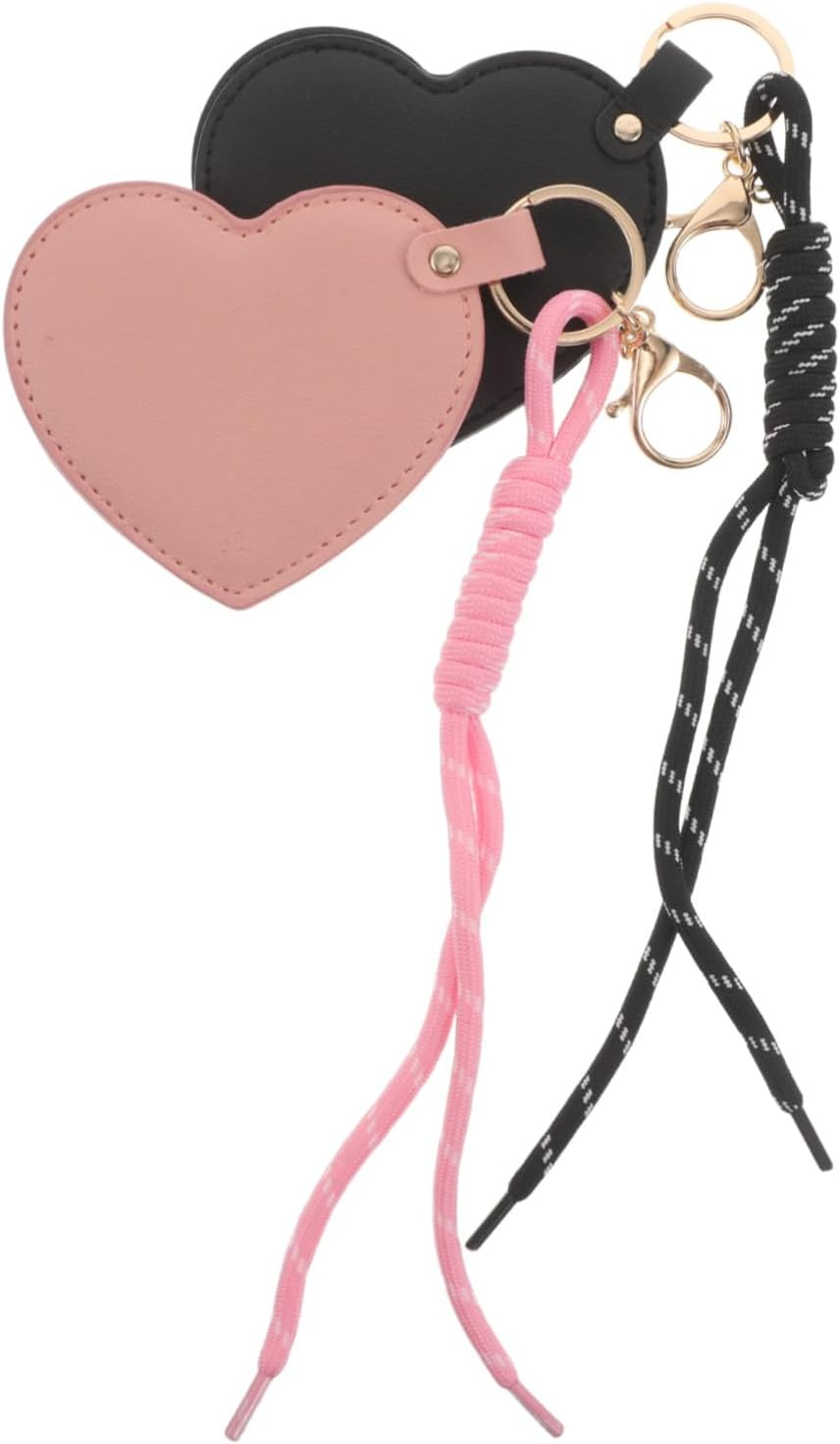 Baluue 2Pcs Rotating Makeup Mirror Compact Heart Design for Travel and Daily Use Stylish Vintage Handheld Mirror Fits Easily in Pockets Bags and Handbags