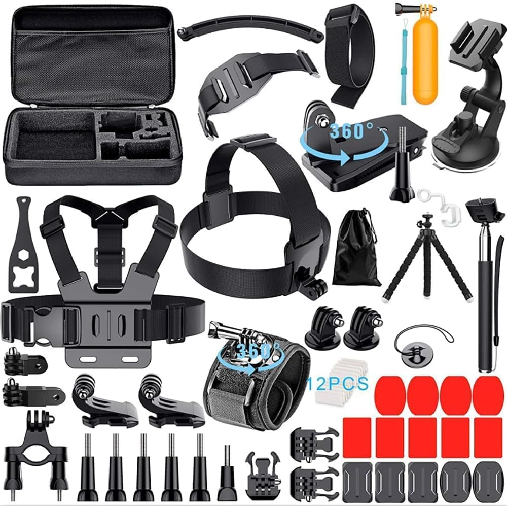 Camera 59-In-1 Action Camera Accessories Kit Compatible with Gopro Hero 10/9/8/7/6/5/4, DJI Osmo Action 2, 3, 4, 5, Insta360 Ace Pro/Ace Pro 2 Akaso and Other Sports Cameras & Durable Case image number 5