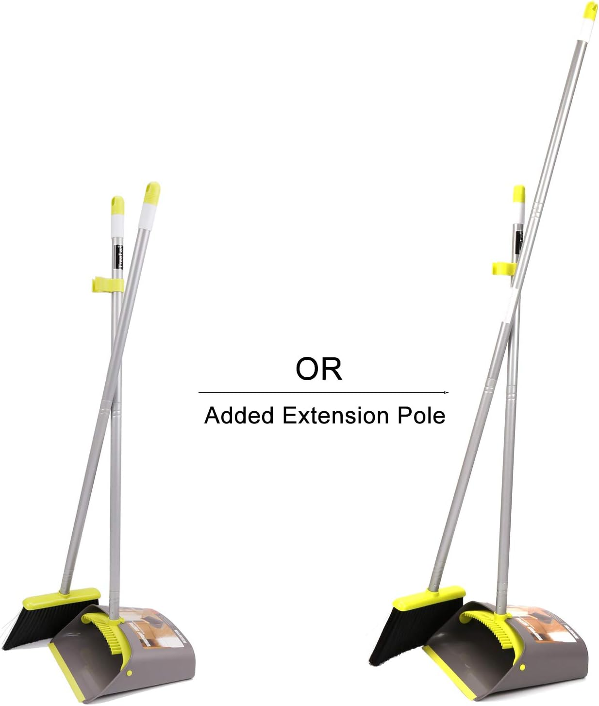 Dust Pan and Broom/Dustpan Cleans Broom Combo with 140Cm Long Handle for Home Kitchen Room Office Lobby Floor Use Upright Stand up Broom and Dustpan Set - Green image number 4