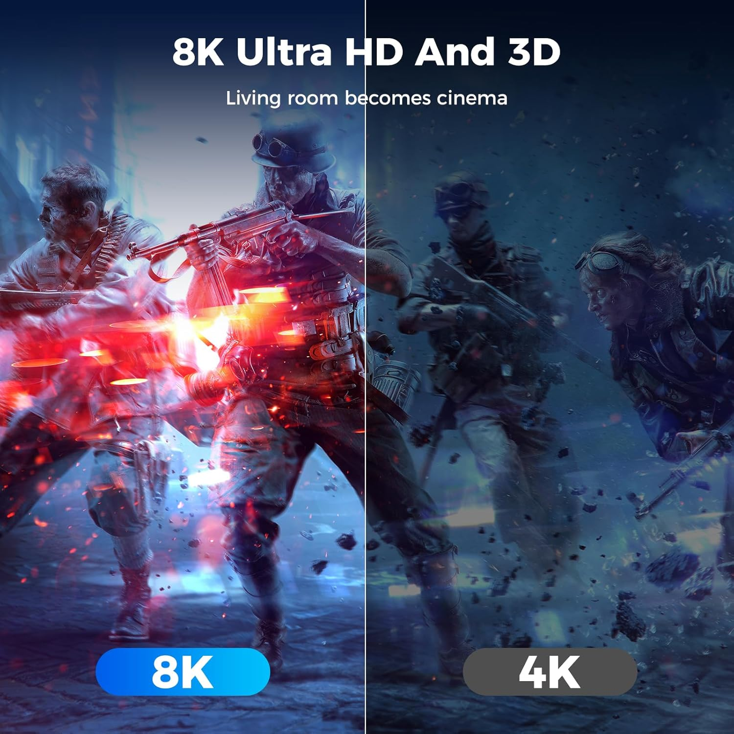 Zazalon Displayport Cable 1.4-8K@60Hz, 4K@144Hz, 2K@240Hz, 32.4Gbps High-Speed,Hdr, HDCP, G-Sync, Freesync - Nylon Braided DP to DP Cord for Gaming Monitor,Pc,Tv,Laptop - 2M, Blue image number 2