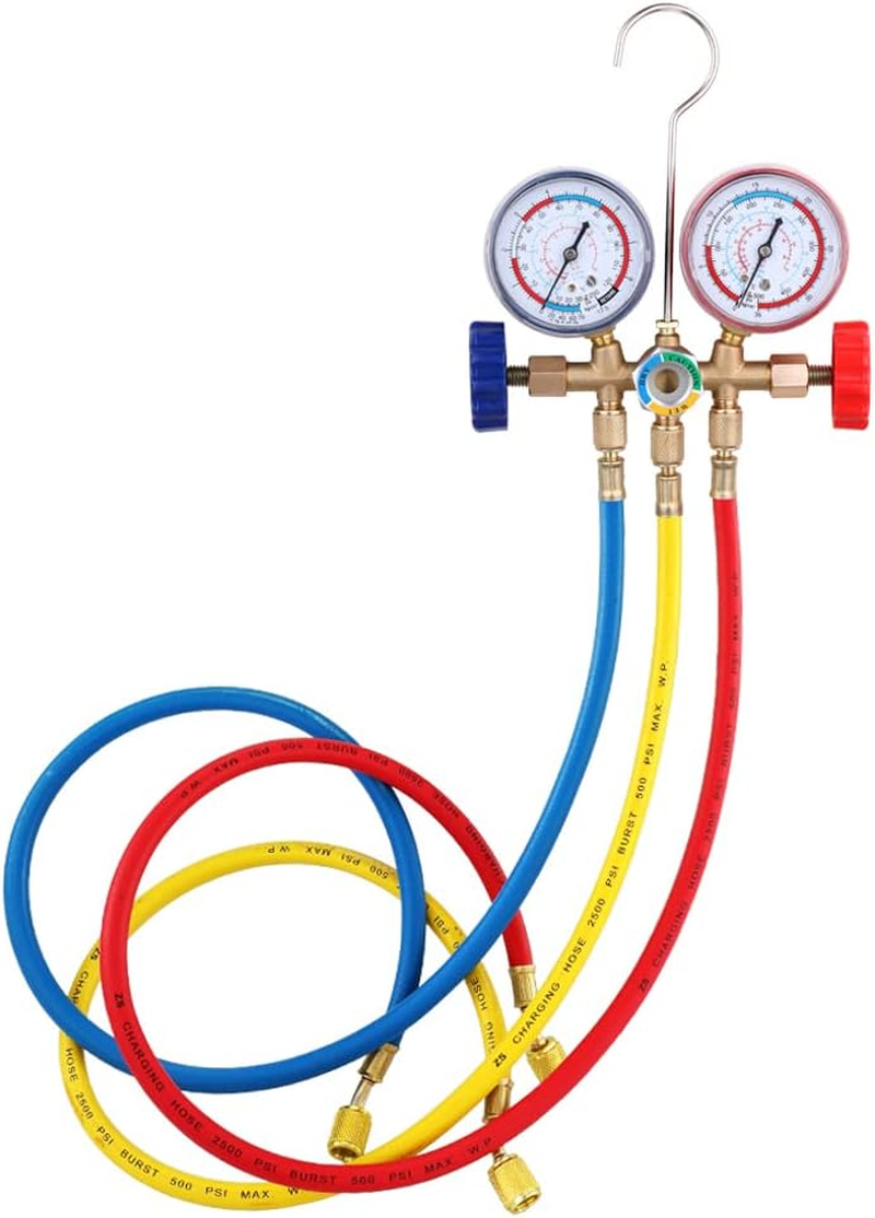 Relogic Refrigerant Gauge AC Diagnostic Manifold Freon Gauge Set Refrigerants image number 3