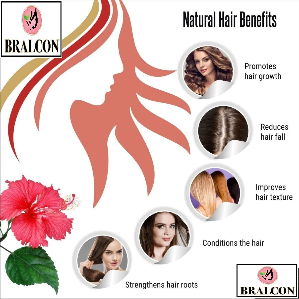 BRALCON Organic Henna, Amla, Hibiscus Powder Combo-300G(100G X 3 Pack) | Henna Powder, Amla Powder, Hibiscus Flower Powder for Hair Growth, Conditioning & Anti-Dandruff |Hair Care & Face Pack Powder image number 3