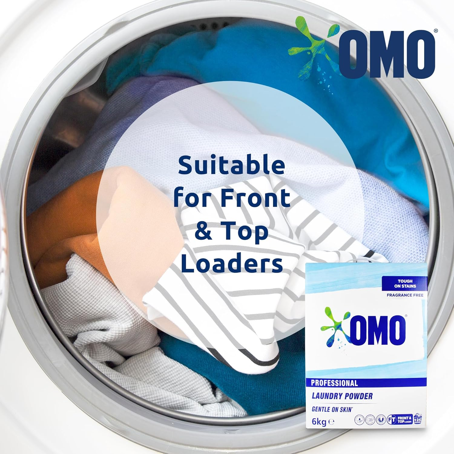 OMO Professional Laundry Powder Sensitive - 6Kg - Fragrance and Dye Free - Gentle on Skin, Tough on Stains - Contains Biodegradable Enzymes - Dermatologically Tested image number 5