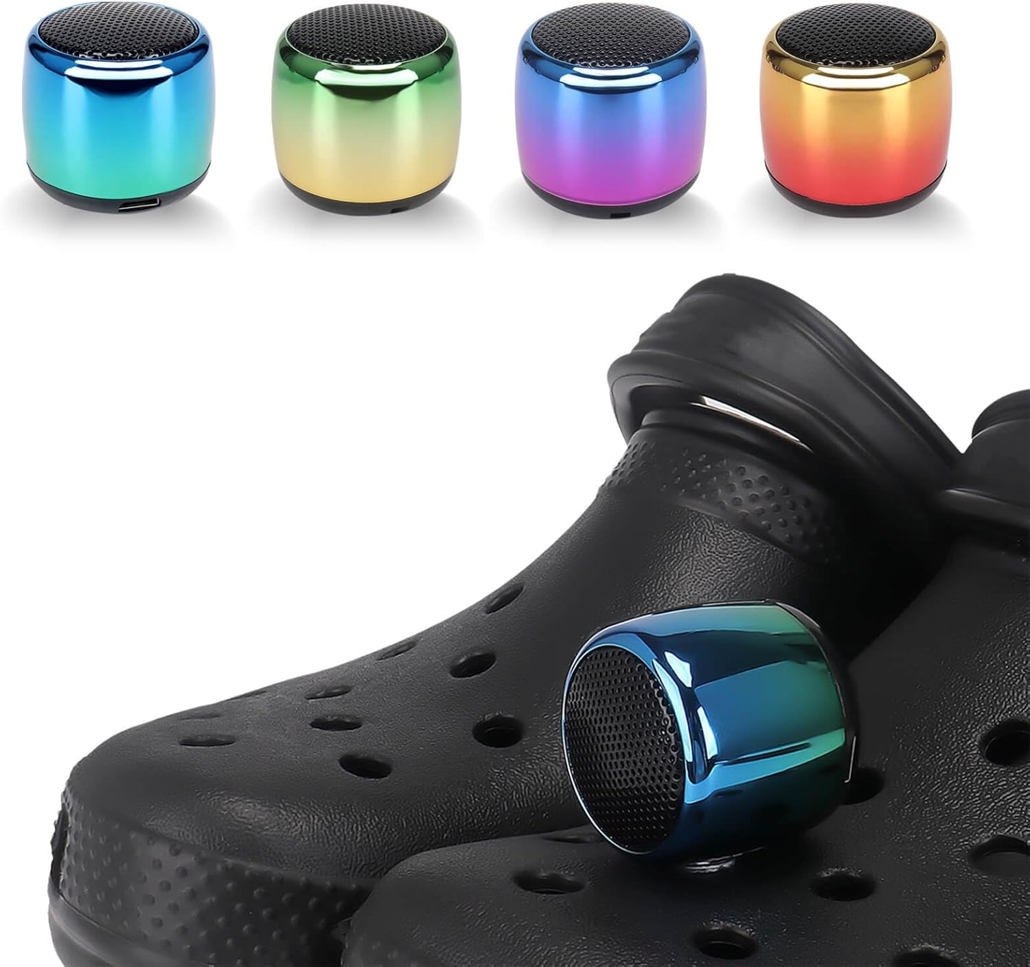 UUEENN Clog Speaker, Mini Speaker for Clog, Halloween Mini Speaker, Bluetooth Clog Charm, Red