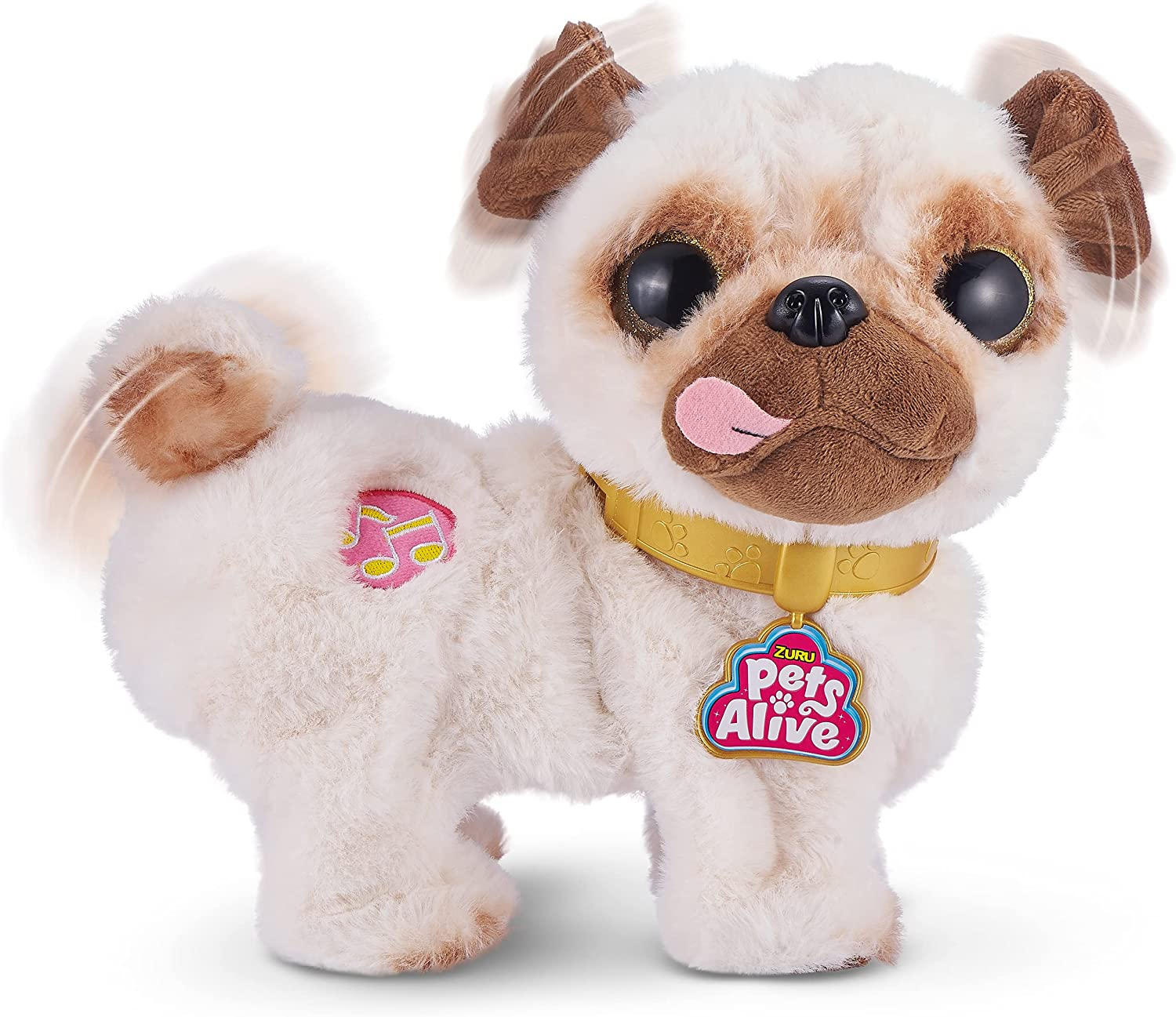 Pets Alive Poppy the Booty Shakin&rsquo; Pug &ndash; Interactive Dancing Plush Puppy by ZURU Robotic Realistic Soft Dog Plush Stuffed Animal Toy for Kids, Girls image number 5