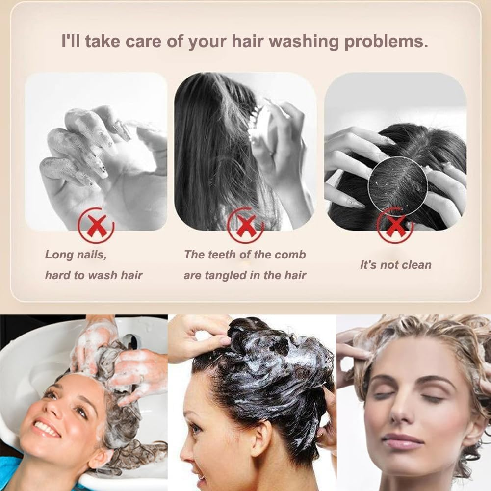 Scalp Massager Shampoo Brush Scalp Cleaner and Dandruff Brush for Relaxing Stress and Promoting Hair Growth Women'S Shower Hair Brush Men'S Shower Hair Brush Children'S Shower Hair Brush（Blue） image number 5