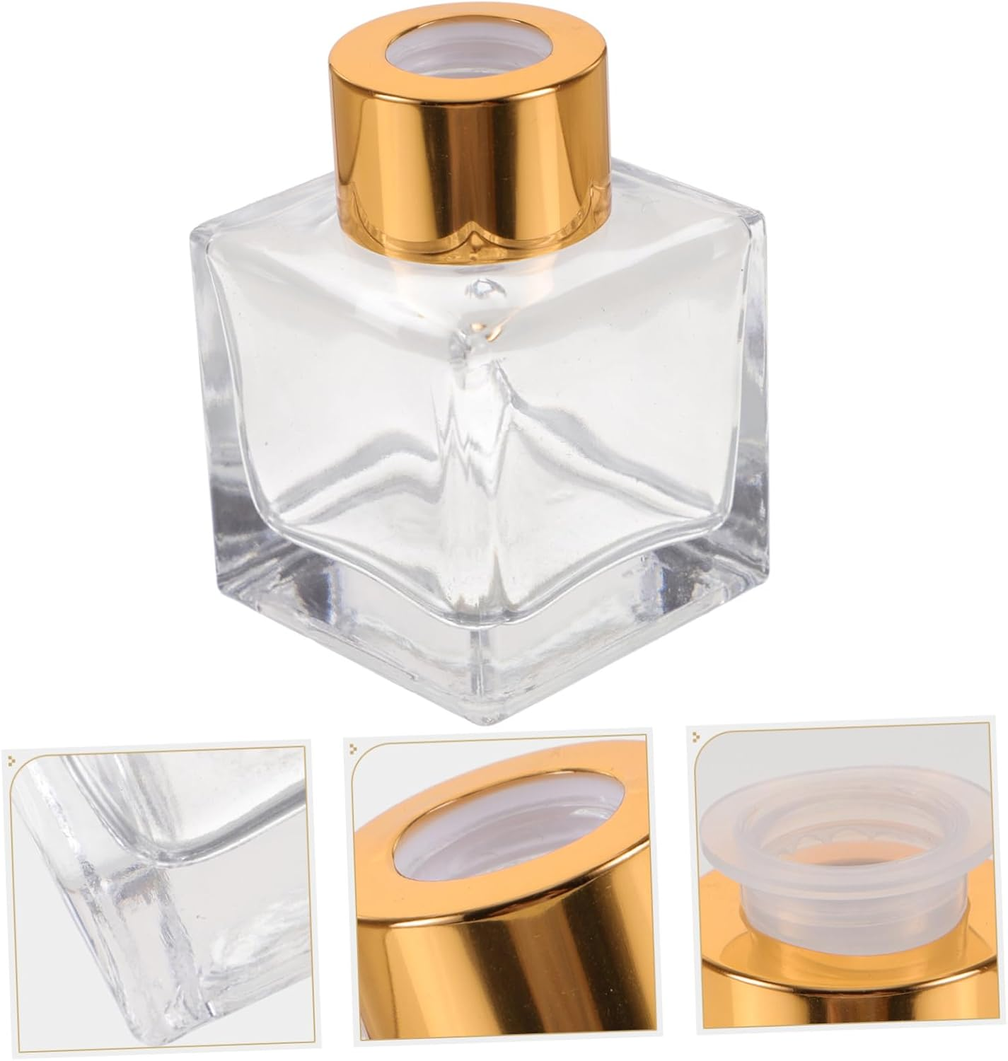 KALLORY Aromatherapy Diffuser Bottle 50Ml Glass Fragrance Release Container Refillable Perfume Bottle for Home Scenting and Essential Oils Random Color