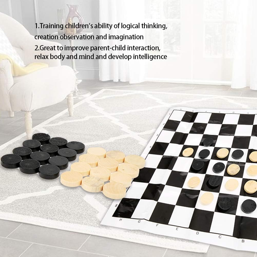 Checkers Pieces, Draughts Checkers Set, Practical Educational Kids and Adults for All Ages