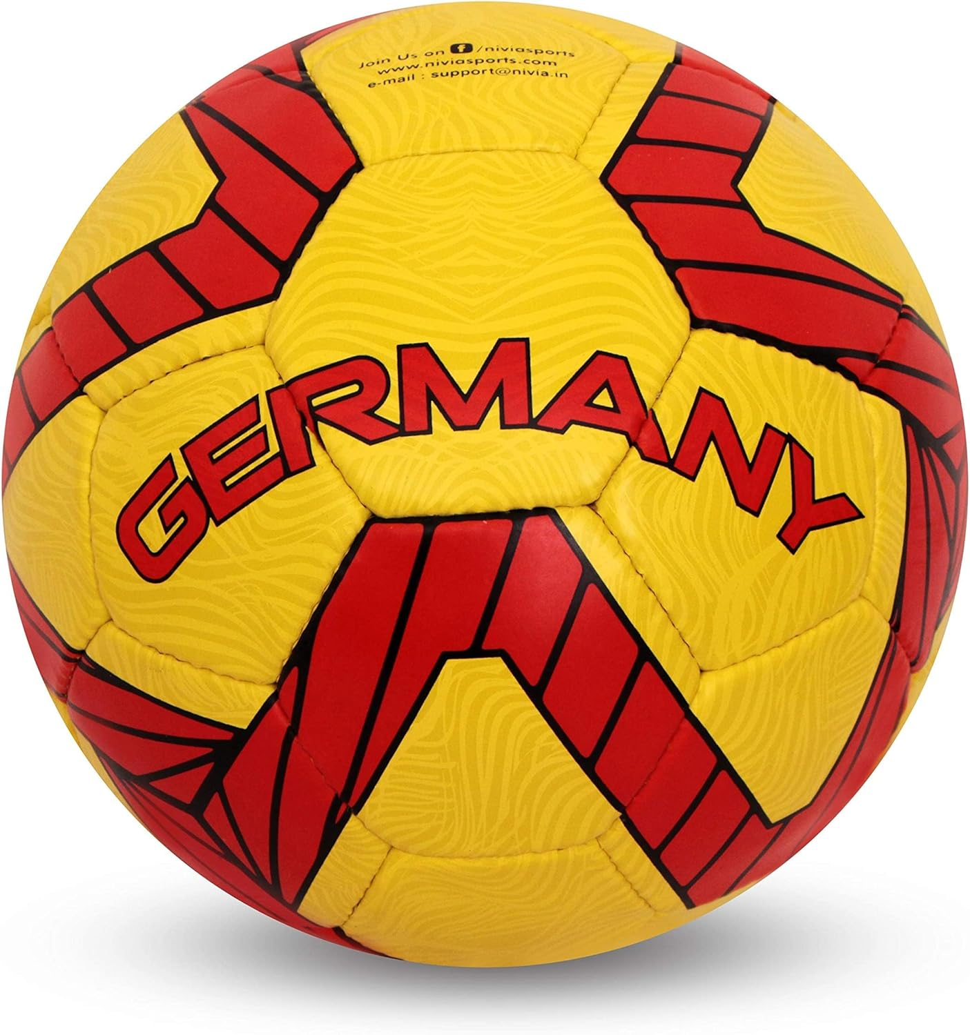 Nivia Kross World Football (Yellow/Red, Size 5) | Hand Stitched | 32 Panel | Hobby Playing Ball | Soccer Ball image number 1