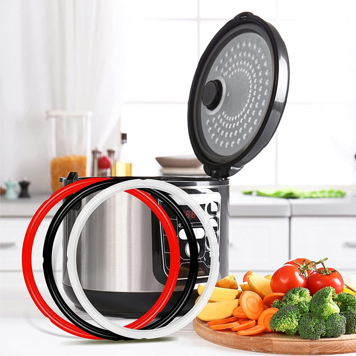 Silicone Sealing Rings for Instant Pot, Pressure Cooker Replacement Seal (For 8QT) image number 6